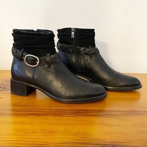 Brighton Black Leather Braided Ankle with Buckle 8